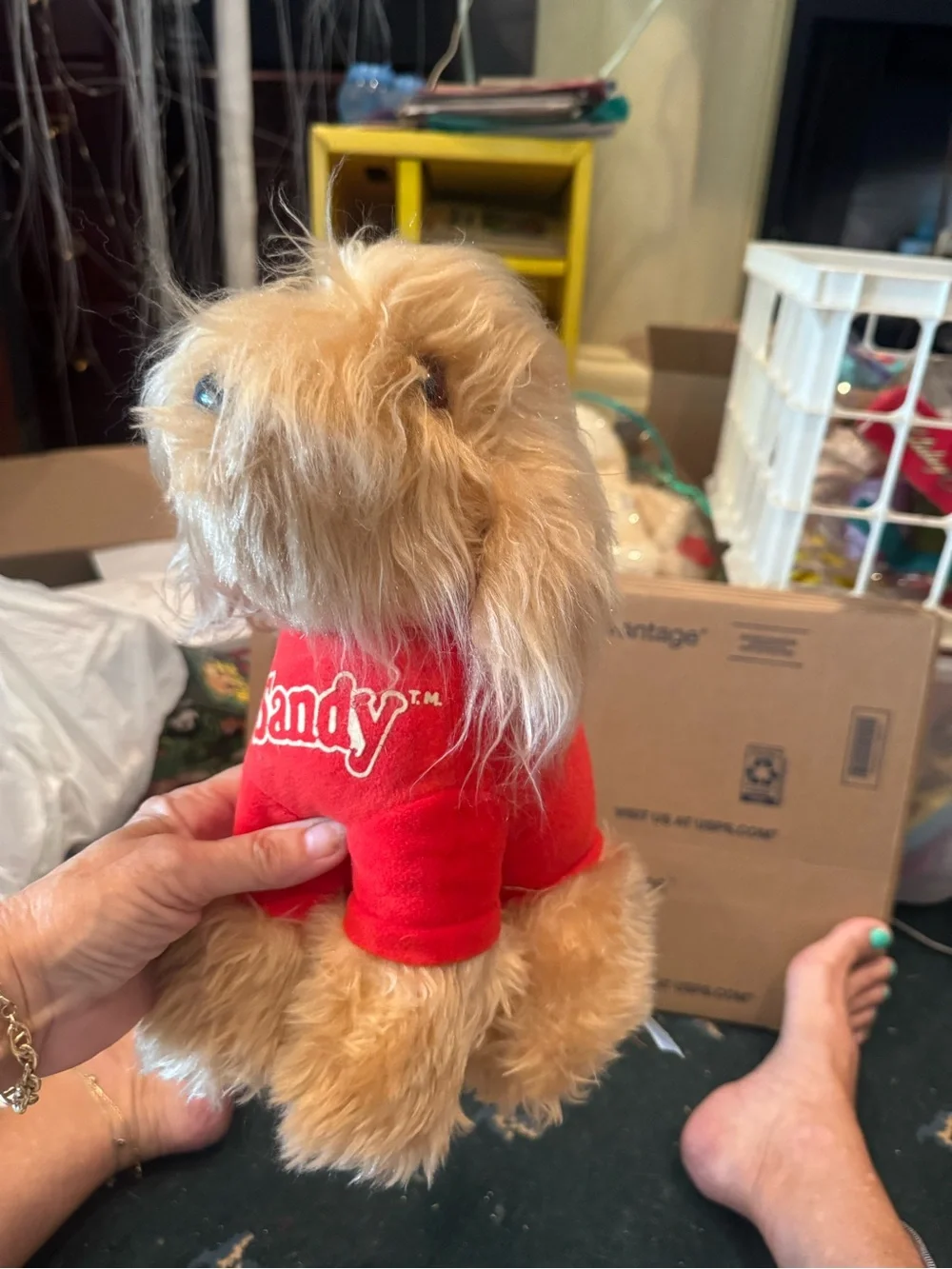 Sandy from Annie Red Plush Dog Toy Shirt - Knickerbocker Brand